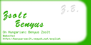 zsolt benyus business card